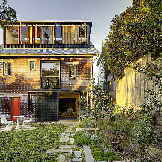 Interior photograph of Rainbow House by Brett Boardman