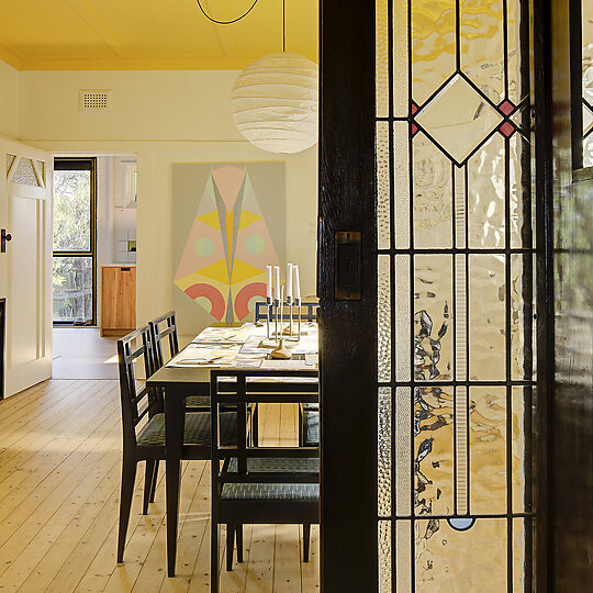 Interior photograph of Rainbow House by Brett Boardman